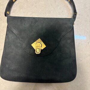 Vintage Chandler suede evening bag black